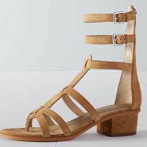 Marc Fisher Brown Fawn Gladiator Block Heel Sandal